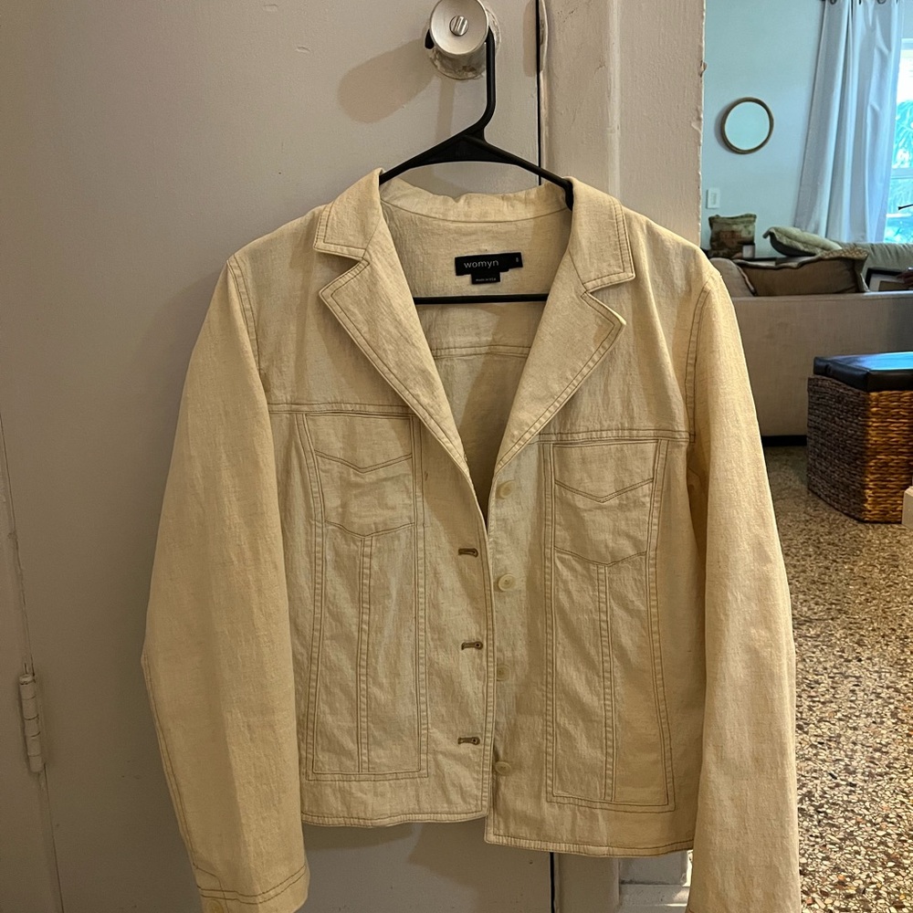 Women's Cream Denim Jacket